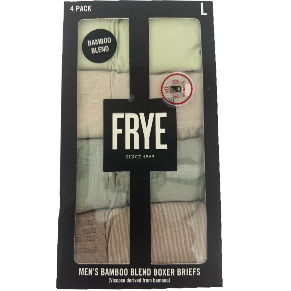 FRYE Men's Bamboo Blend Boxer Briefs FR31621AS-Taupe 4 Pack  Size Large New